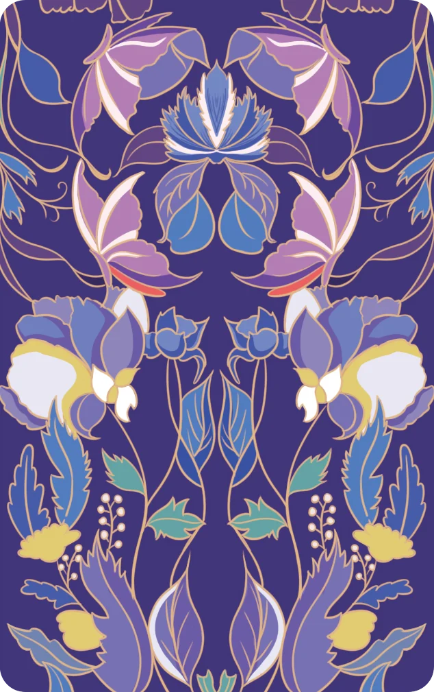 多风格银行卡插画 · 花卉 · 1