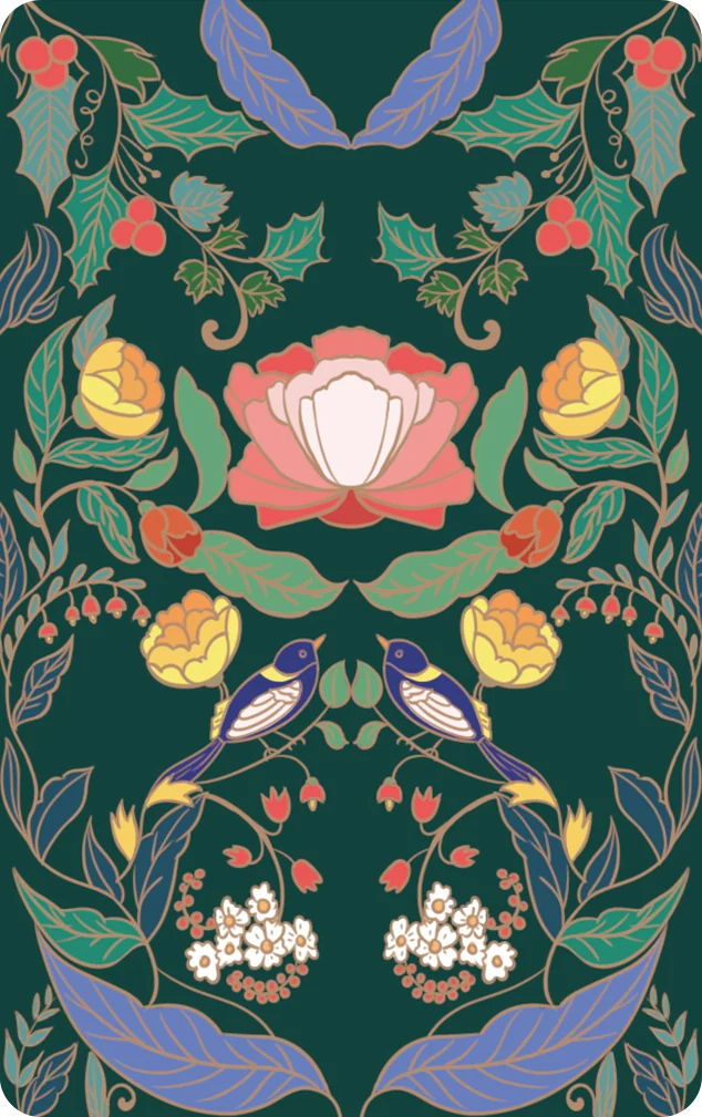 多风格银行卡插画 · 花卉 · 3