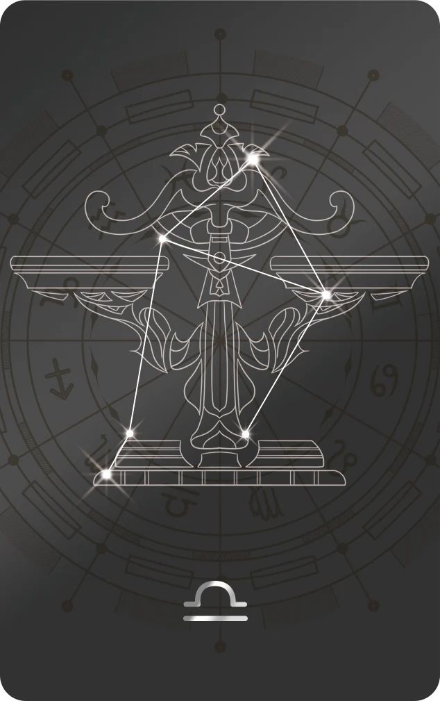 多风格银行卡插画 · 星座 · 04天平